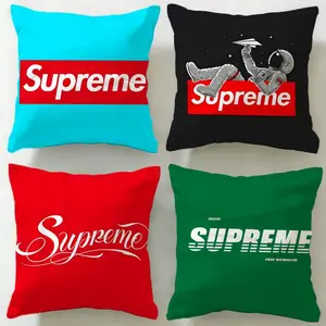 street brand Superme Cushion Cover INS Style Decor Pillow Exquisite Print Short Plush Living Room Bedroom Sofa Decor Elevate Home Texture Soft Comfortable Skin-Friendly Washable No Pilling Durable