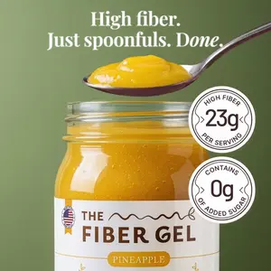 The Fiber Gel Pineapple: Smooth & Spoonable Plant-Based Prebiotic Fiber Gel (Psyllium Husk + Inulin), All Natural&No Sugar Added | Made in USA