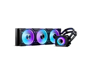 Phanteks Glacier One 360D30 X2 AIO Liquid CPU Cooler, Evolv X2-Design AIO Cap Design, 3x Performance D30-120 D-RGB Fans, for Intel LGA 1851, 1700, 1200, 115x and AMD AM4/AM5 sockets, Black