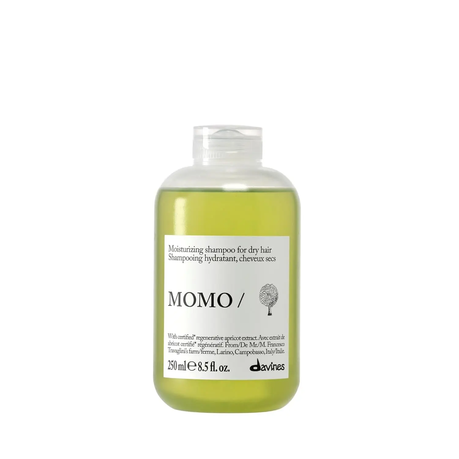 Davines MOMO Moisturizing Shampoo for Dry or Dehydrated Hair, Lightweight Hydration, Apricot Extract, 8.5 fl oz / 250 mL