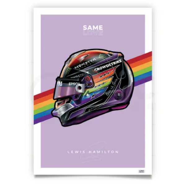 Lewis Hamilton 2021 LGBT Helmet Poster