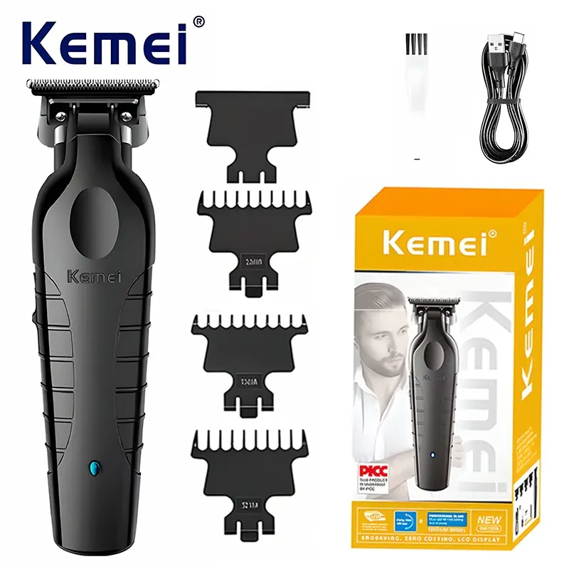 Professional Cordless Km-2299 Hair Trimmer, Hair Clipper, 1200mah USB Rechargeable Electric Razor, Precision Grooming for Men, Ideal Gift