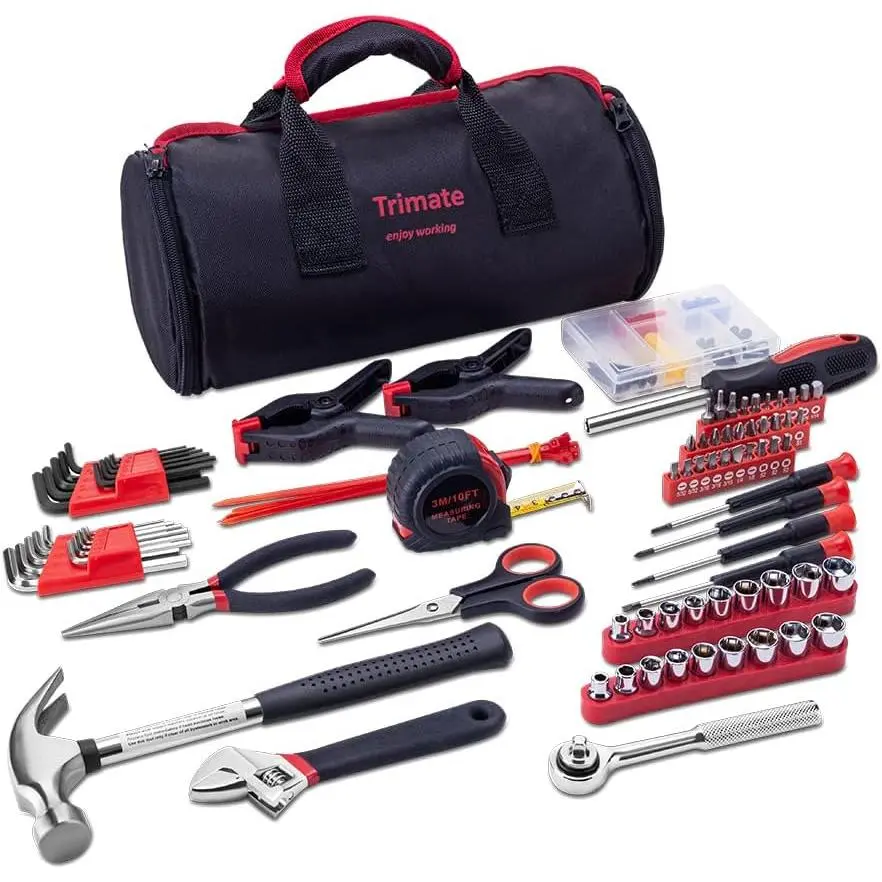 Tool kit, 86 Piece Tool Set with Roll-Up Bag by , (Hammer, Wrench Set ...