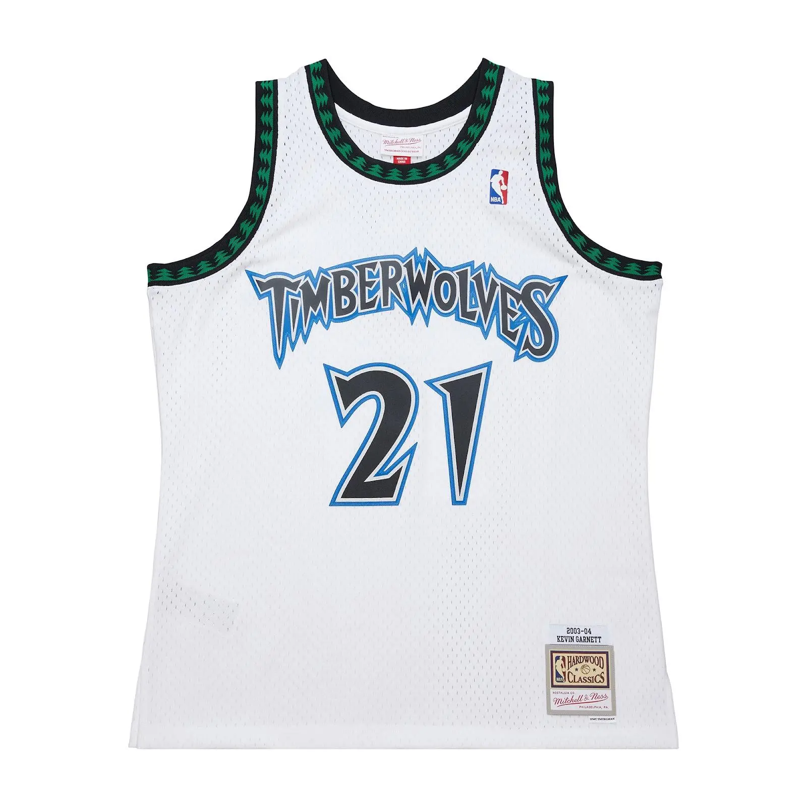 Kevin Garnett Minnesota Timberwolves 2003-04 White Swingman Jersey NBA Throwback Basketball Hardwood Classics Fan Gear Mitchell & Ness