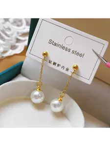 Sterling Silver Pearl Earrings for Women Elegant Drop Dangle Earrings with Tassels Luxury Minimalist Ear Studs Hypoallergenic Gift