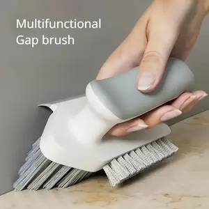 Bathroom Floor Cleaning Supplies 1pc Multi-Surface 3-Sided Gap Brush for Home Cleaning - Manual Floor Scrubber for Bathroom, Toilet, Kitchen, Bedroom, Outdoor - No Electricity Needed, Durable Bristle Brush for Efficient Cleaning