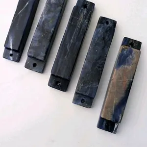 Hand-Carved Sodalite Stone Mezuzah for Spiritual Home Protection #2