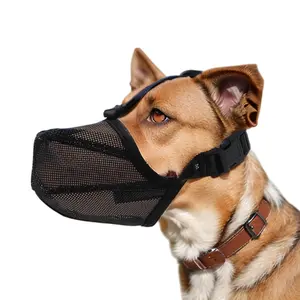 VOCOSTE Dog Muzzle, Breathable Puppy Mesh Muzzle, Muzzle for Medium Dog, Anti Bite Chewing Muzzle with Adjustable Strap, Medium, Black