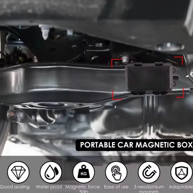 Portable Car Magnetic Box - Smellproof Key Case Holder with Good Sealing Waterproof Feature & Magnetic Force 5kg
