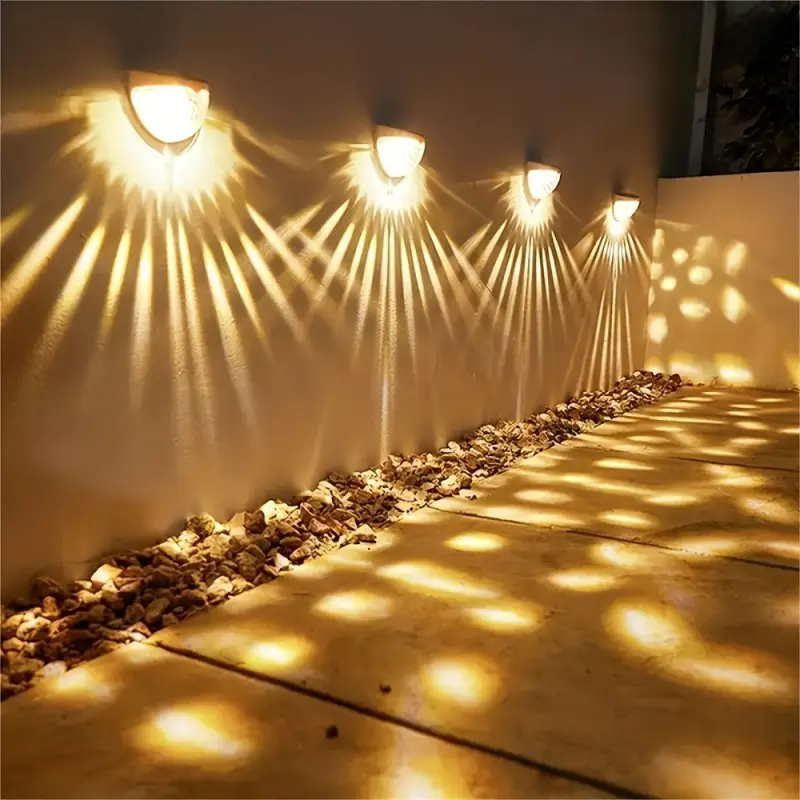 2/4/6pcs Solar fence lights, solar deck lights, solar wall lights, outdoor fence deck garden garage ladder lighting