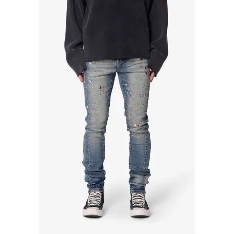 mnml Skinny Crystal Denim - Washed Blue