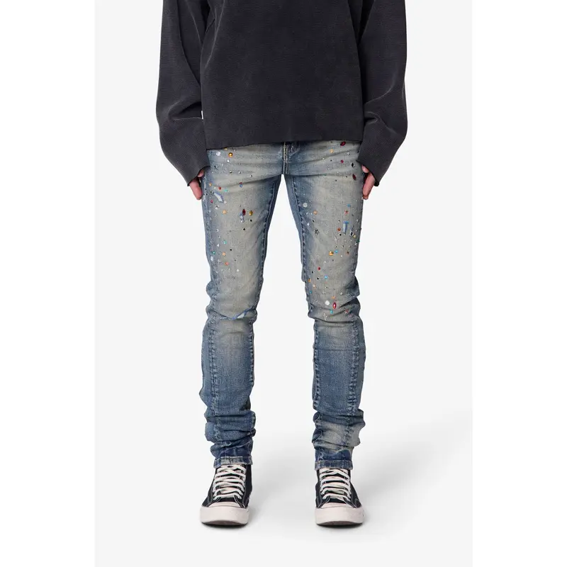 mnml Skinny Crystal Denim - Washed Blue