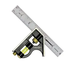 212 MAIN 6In T Square Ruler Combo Tool - TC130 Model Hardware Measuring Ruler, Impact Resistant, Acrylic Vial, Composite Head, Depth Gauge