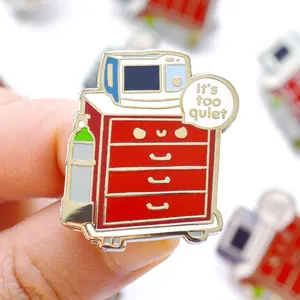 It's Too Quiet Crash Cart Enamel Pin - Funny Gift For Nurses Week, Nursing Student, Doctor, Rapid Response, Healthcare, Medical Student, Emergency Medicine