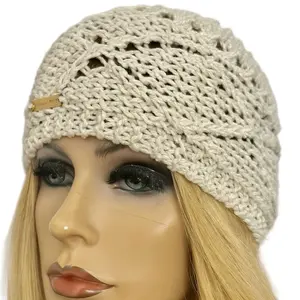 Hand Knits 2 Love Cotton Hat Beanie Bandana Neckwrap Decorative Beads Designer