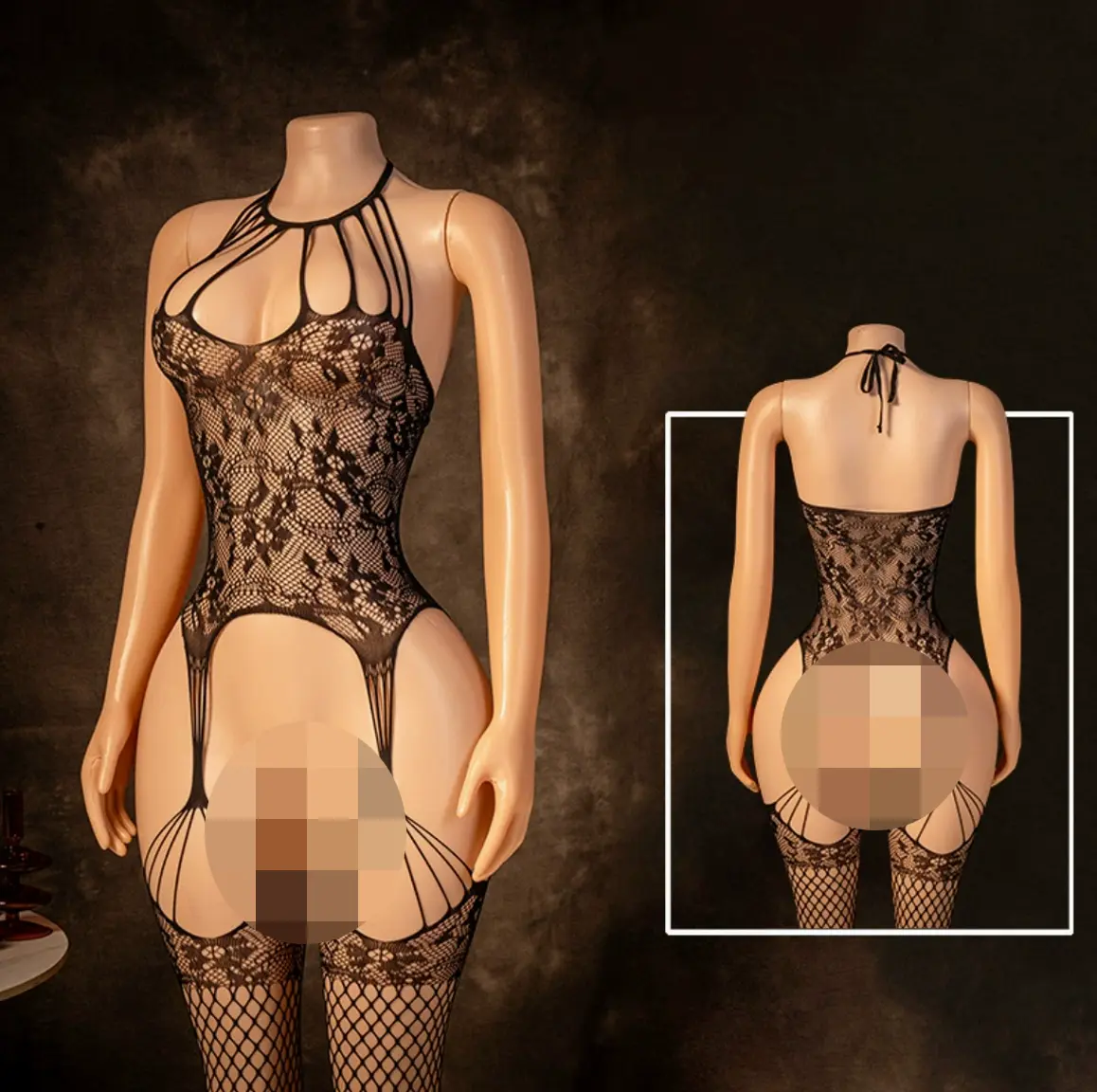 Sexy lingerie, erotic sleepwear, flirtatious temptation props, European and American style uniform, one-piece stockings set Sexy lingerie, erotic sleepwear, flirtatious temptation props, European and American style uniform, one-piece stockings set