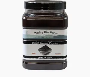 Black cocoa powder by Medley hills farm 1 Lb. in Reusable Container - Great Black cocoa powder for baking - Dutch Processed - Unsweetened