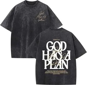 Christian Shirts for Men God Religious Jesus Faith Inspirational Bible Verse Tshirt Oversized Acid Wash Graphic Tees