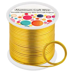 12 Gauge Craft Wire Bendable - 2mm Metal Armature Sculpting Wire for Crafting, Wreath Making,  Making, Beading, Floral (Golden, 100 )