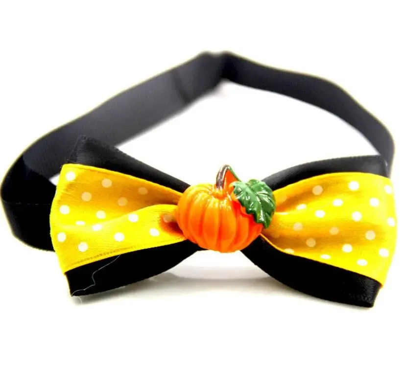 Pet Pumpkin Bow Tie - Dog, Cat Halloween Wear Neck Accessory