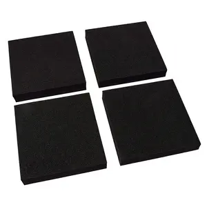 XCEL Black Anti-Vibration Pads - Furniture & Appliance Protection Set, 4-Pack, 6” x 6” x 1” Foam Rubber