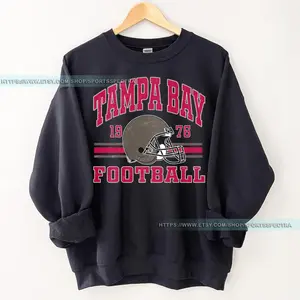 [Sale Up To 50%] Tampa Bay Football Vintage Crewneck Sweatshirt, Tampa Bay Football Sweatshirt, Buccaneer Sweatshirt, Tampa Bay Sweater, Gift For Fan, Trendy USA Cotton Fabric