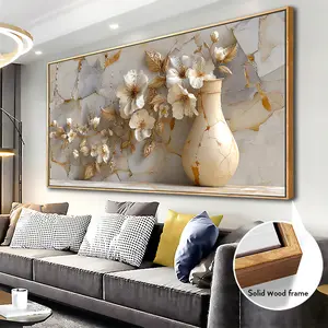 A wooden frame - Modern abstract painting, large-sized canvas printing poster art -1.5 inches thick - Wall mounted for decoration in living rooms, offices, dining rooms, and bedrooms - Local warehouse