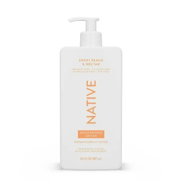 Native Moisturizing Hand & Body Lotion, Sweet Peach & Nectar, Paraben Free, for Women and Men, 16.5 fl oz