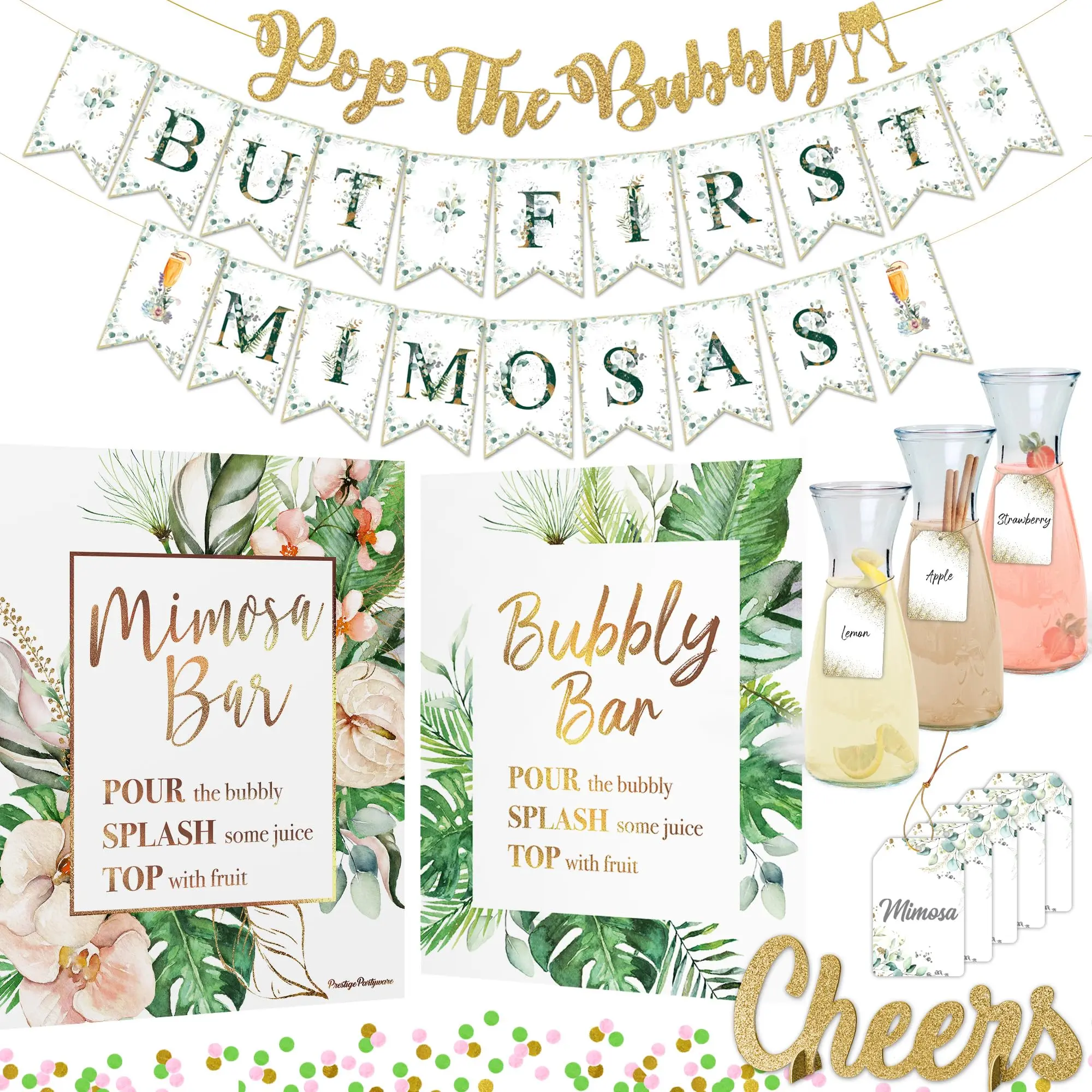 Prestige Mimosa Bar - Tropical Summer Decor for Luau, Bachelorette & Bridal Parties