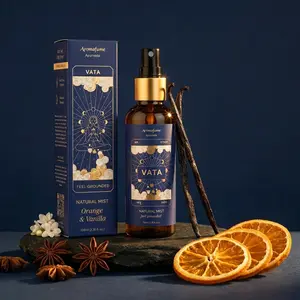 Orange & Vanilla Ayurveda Mist | Vata Balancing Room Spray | Air Freshener | Home Fragrance | Use for Aromatherapy, Relaxation, Sleep, Stress Relief | Reiki, Yoga, Meditation Mist |100ml | Aromafume