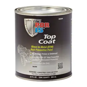 Absolute Coatings (POR15) POR-45804 Top Coat - 1 qt Gloss Black Paint Paint