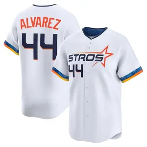 Mens Alvarez White 2025 City Connect Baseball Jersey, Mens Alvarez White Baseball Jersey 2025 Edition
