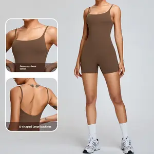 Naked yoga onesie women's high-intensity dance onesie fitness suit tight sports onesie
