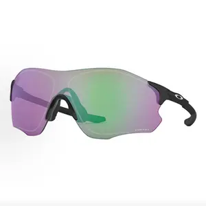 Pre-owned Brand new Oakley Evzero Path Rimless Sports Sunglasses, Matte Black Frame Prizm Green Purple Mirror Lens