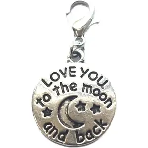 I Love You to the Moon & Back Handmade Zipper Pulls for Planner, Charm Bracelet, Purse & Backpack
