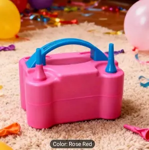 Electric Balloon Pump -110V Plug (No Batteries/Emergency Power), 600W High-Power Balloon Blower with Dual Nozzle System, Fast Inflation for Party Balloons, Rose Red Balloon Inflator