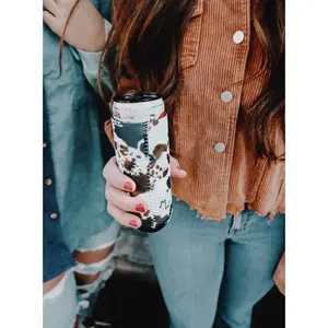 Tall Boy Cow Print Koozie