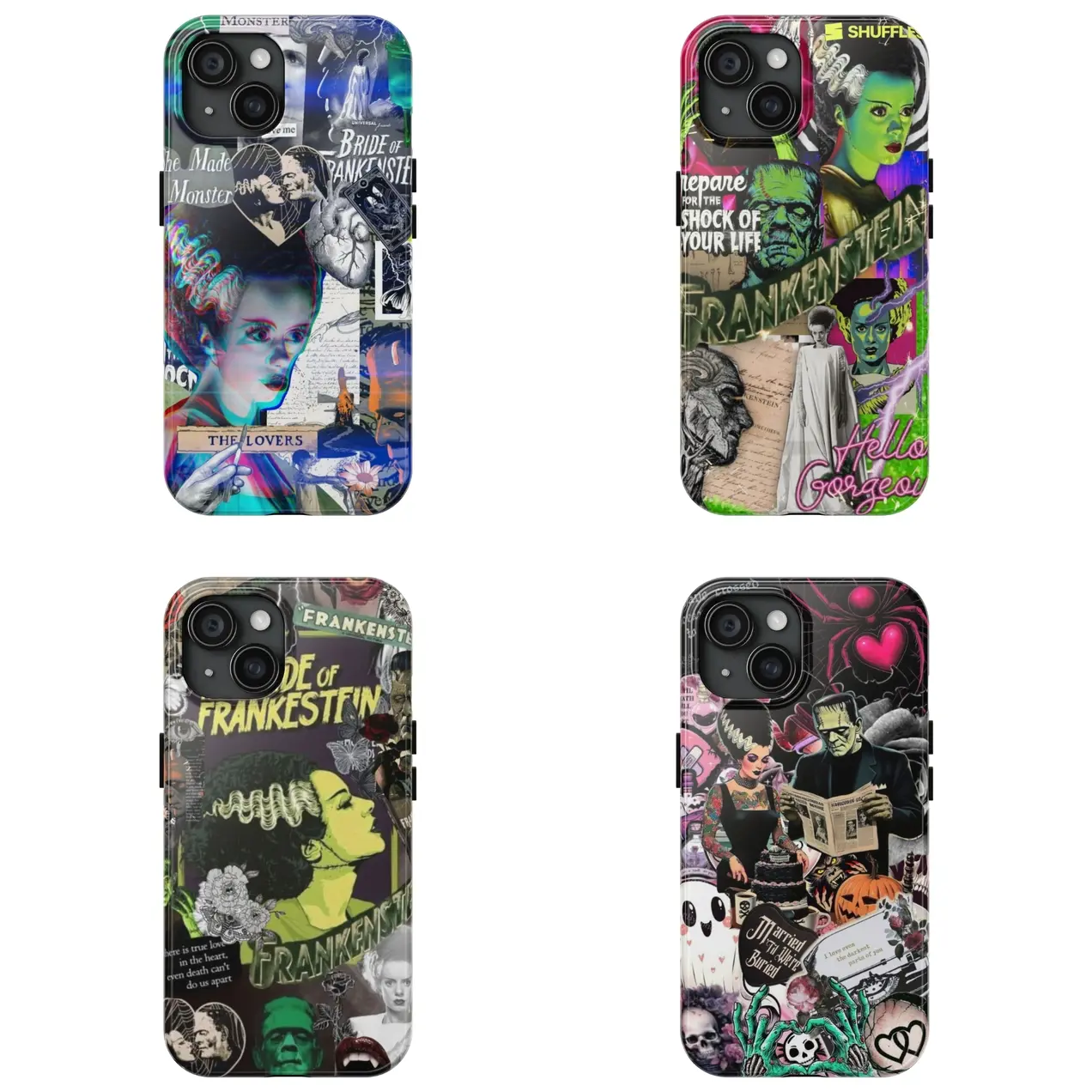 Bride of Frankenstein Phone Case, Classic Horror Movie Art, Universal Monsters, Retro Gothic Aesthetic, Phone Case for iPhone 16 E 15 14 13 12 11 Pro Max, Samsung S23 S24 FE S21 S22 S25 Ultra Note20, Google Pixel 7 8 9 Pro Cases QP6