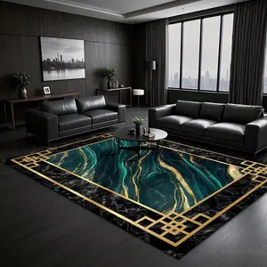 Marble Pattern Floor Mat, Rectangle Home Decorative Carpet, Non-slip Floor Mat for Home Living Room Bedroom Hotel Dormitory Decor