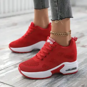 Sosenfer 2026 Fashionable Lace up Front Sports Shoes Low TopPlatform Height-increasing Sneakers LightweightBreathable Comfortable Running Shoes for DailyWear 1912