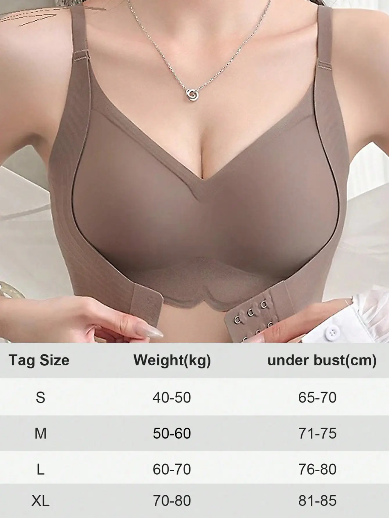 1pc Front Buckle Push Up Bra For Small Chested Women, Side Support Control Bra Invisible Underwear, Lingerie