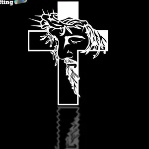 Jesus Cross Decal, Car/Truck/Windshield/Bumper/Laptop/Vinyl/Holographic/Decal/Accessories/Gifts/Personalized/Scripture/Jesus/Cross/Bible