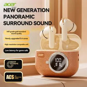 acer OHR508 Wireless Stereo Earbuds, In-Ear Noise-Canceling Earphones, Extra Long Battery Life, Universal Fit for Men and Women, Comfortable Wear, Noise Isolation Headphones, HIFI Sound Quality Music Headset Beige Audio Electronic