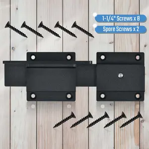 1PACK 7" Flip Gate Latch Lock with Padlock Hole, 3.5mm Aluminum Alloy Door Latch for Outdoor Wooden Fence, Swing Open Gate, Double Gate, Barn Door, Shed, Vinyl Fence, Yard, Black