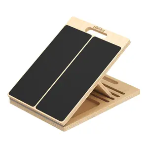 Adjustable Wooden Calf Stretching Slant Board Portable Incline Wedge for Squat Training Physical Therapy Ankle Flexibility Foot Care Knee Stability Achilles Tendon Relax