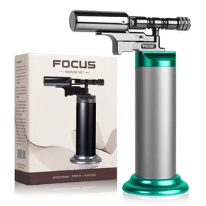 Cooking Torch Butane Lighter, Adjustable Flame Kitchen Torch, Refillable Cooking Torch , Creme Brulee Torch Lighter, Blow Torch for Cooking, Welding, practical gift for family, and friends,  birthday, and New Year gifts, Butane is Not Included