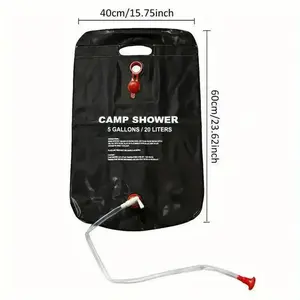 20L Solar Heated Portable Shower Bag, Compact Eco‑Friendly Camping Shower, Outdoor Travel Personal Care Accessory for Camping Hiking & Beach