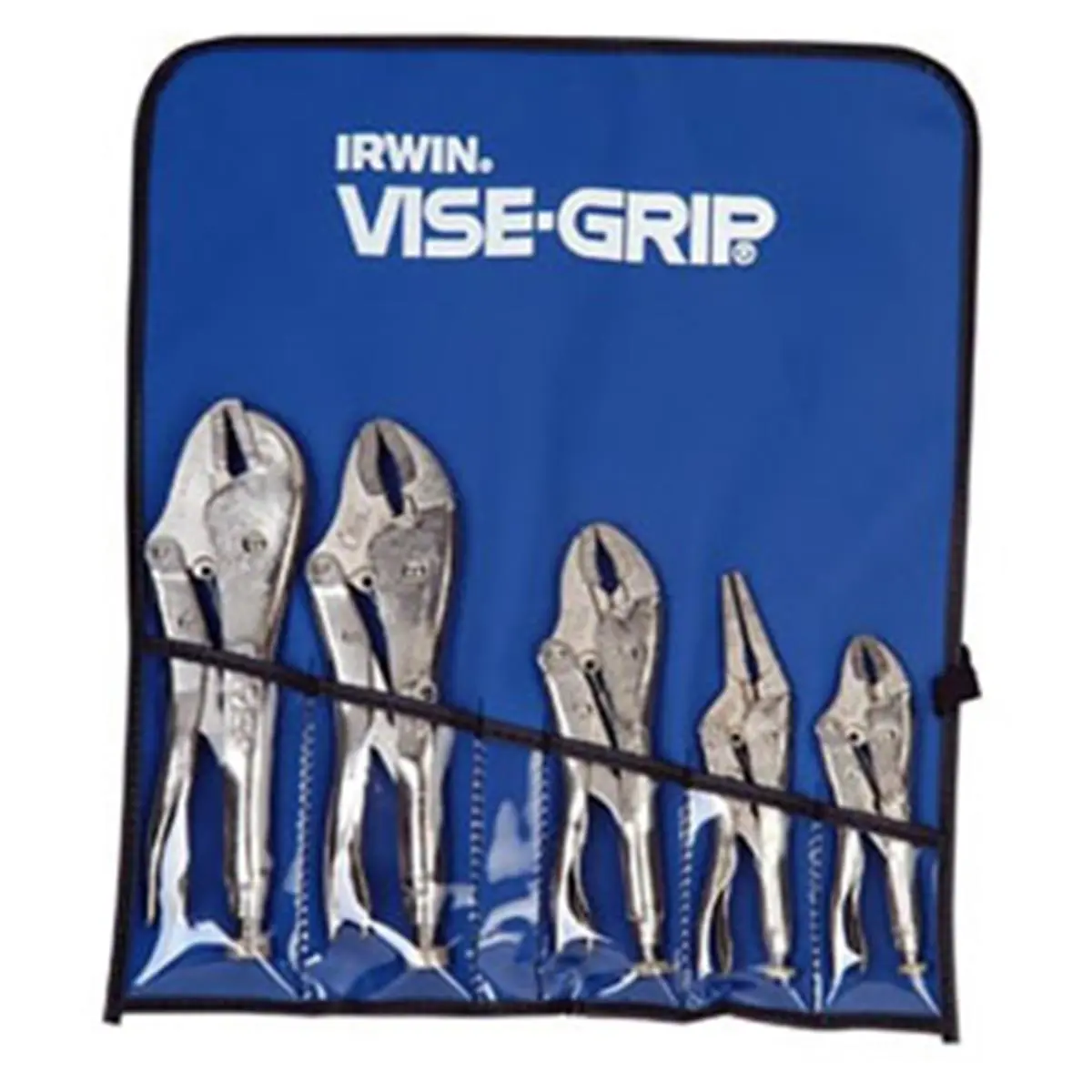 IRWIN VISE-GRIP 538KB 5-Pc Roll-Up Locking Pliers Kit - 1t-10r Fast Release Straight Jaw, 2x Easier to Open, 4.276 lbs Clamping Hand Tool for Clamping Tasks, No-Trigger Release, 1-Hand Operation, Reduces Fatigue, Tightening