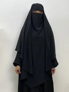 Women's Muslim Solid Color Asymmetrical Hem Instant Hijab, Modest Fashion Casual Soft Comfortable Hijab for Daily Wear, Women's Clothing for Summer