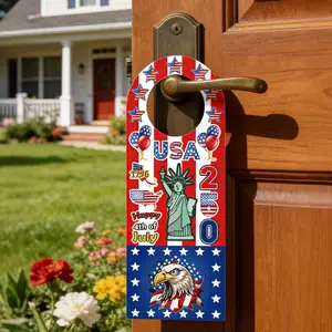 250th Anniversary DIY Door Hanger Kit - 24 Pcs USA Independence Day 4th of July Patriotic Stars Stickers & Door Hangers, Home & Kids Festive Party Decorations for America 250 Celebration Supplies